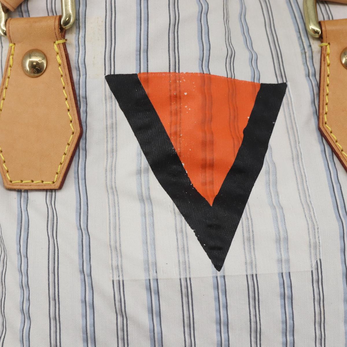 LOUIS VUITTON Tangier Tote Bag Nylon White M40024 LV Auth gh818