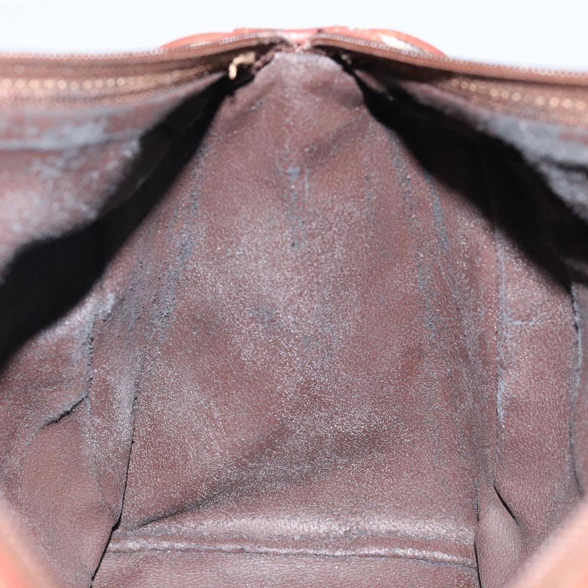 Burberrys Nova Check Boston Bag PVC Beige Gold Auth gh829