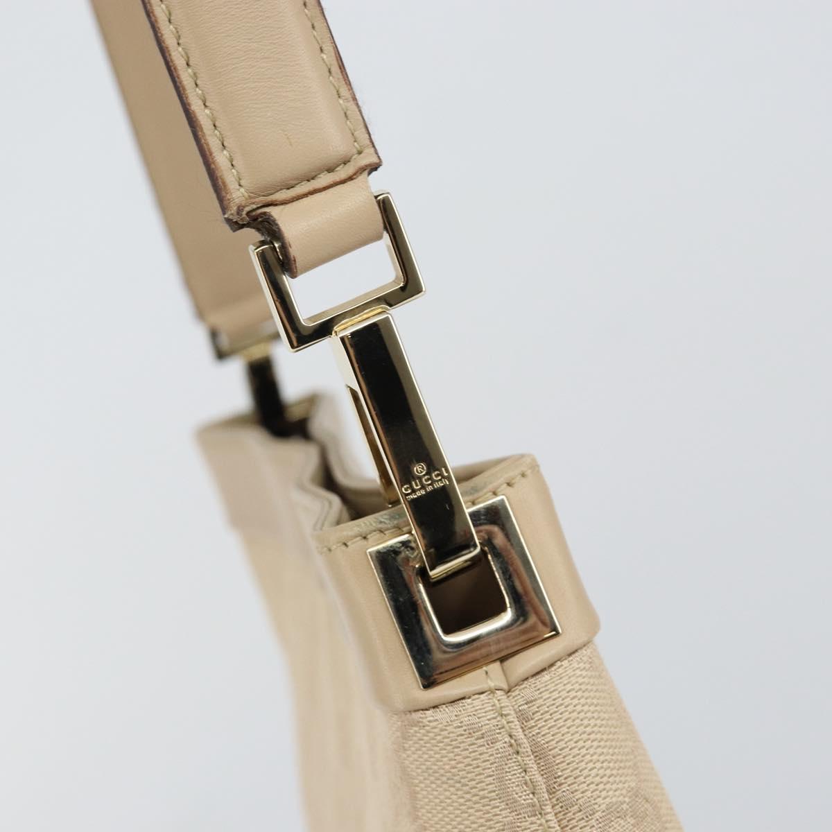 GUCCI GG Canvas Shoulder Bag Beige Gold 33900 Auth gh831