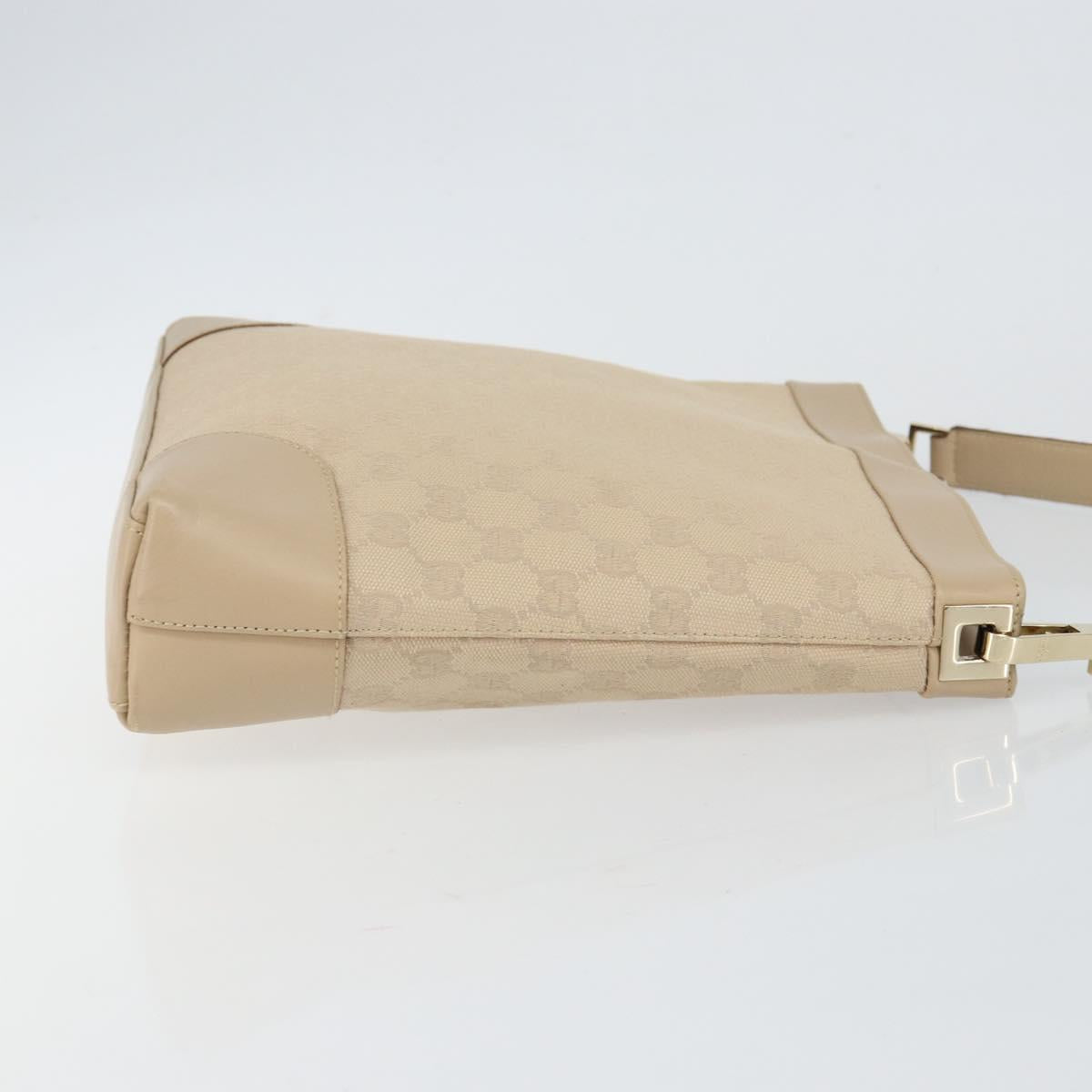 GUCCI GG Canvas Shoulder Bag Beige Gold 33900 Auth gh831