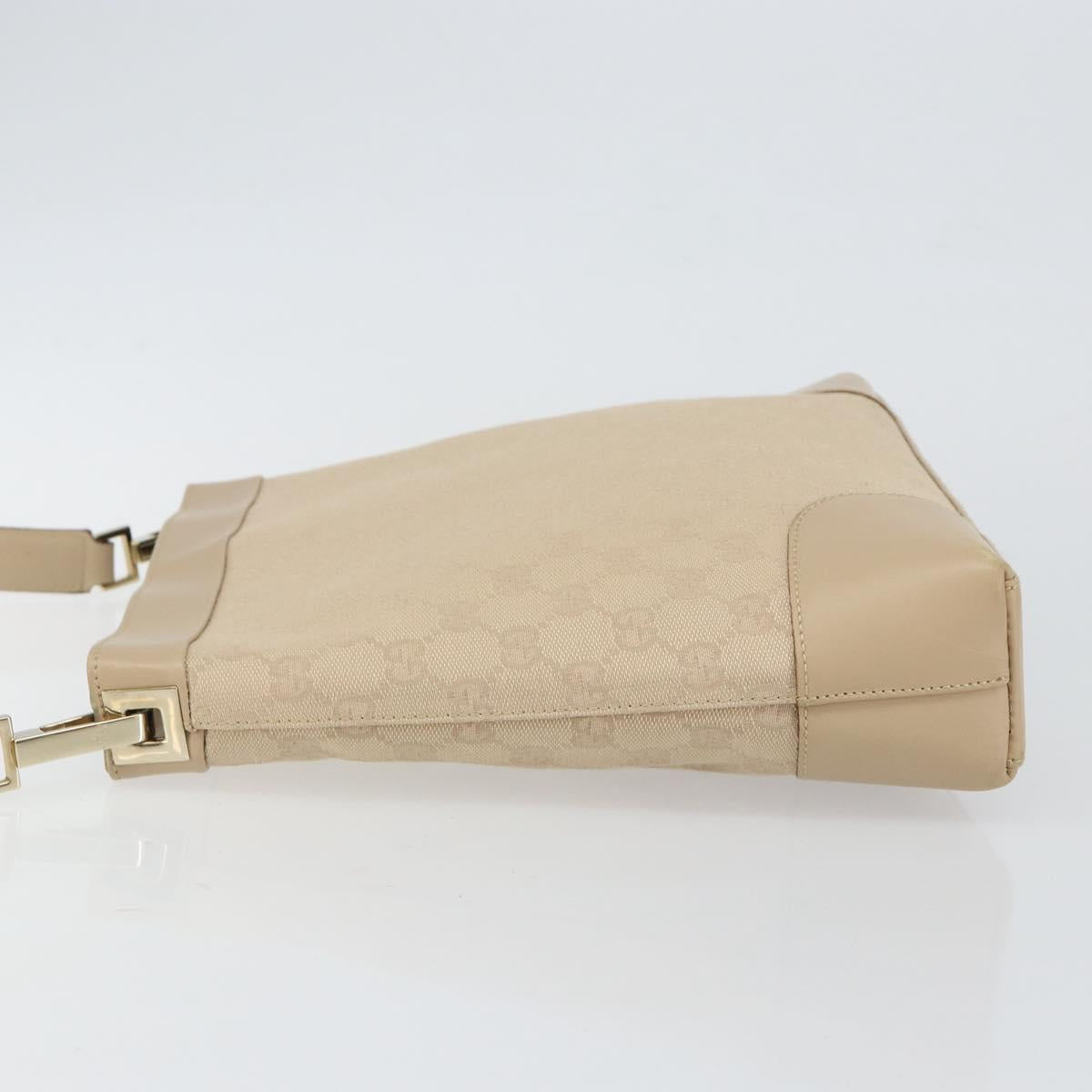 GUCCI GG Canvas Shoulder Bag Beige Gold 33900 Auth gh831