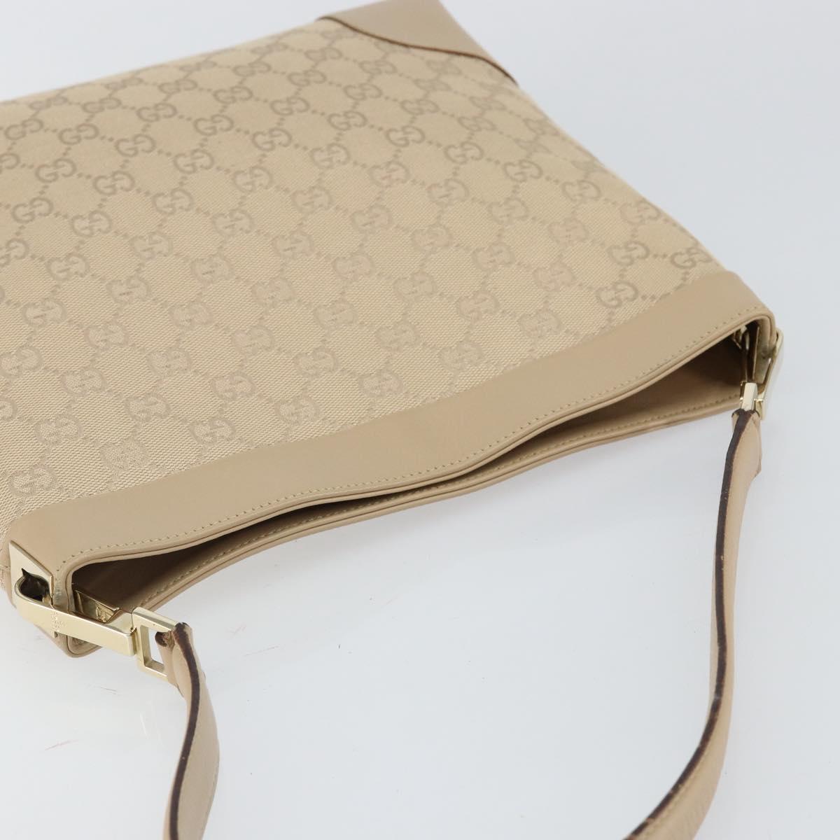 GUCCI GG Canvas Shoulder Bag Beige Gold 33900 Auth gh831