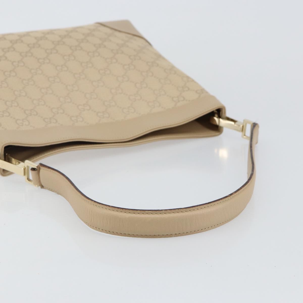 GUCCI GG Canvas Shoulder Bag Beige Gold 33900 Auth gh831
