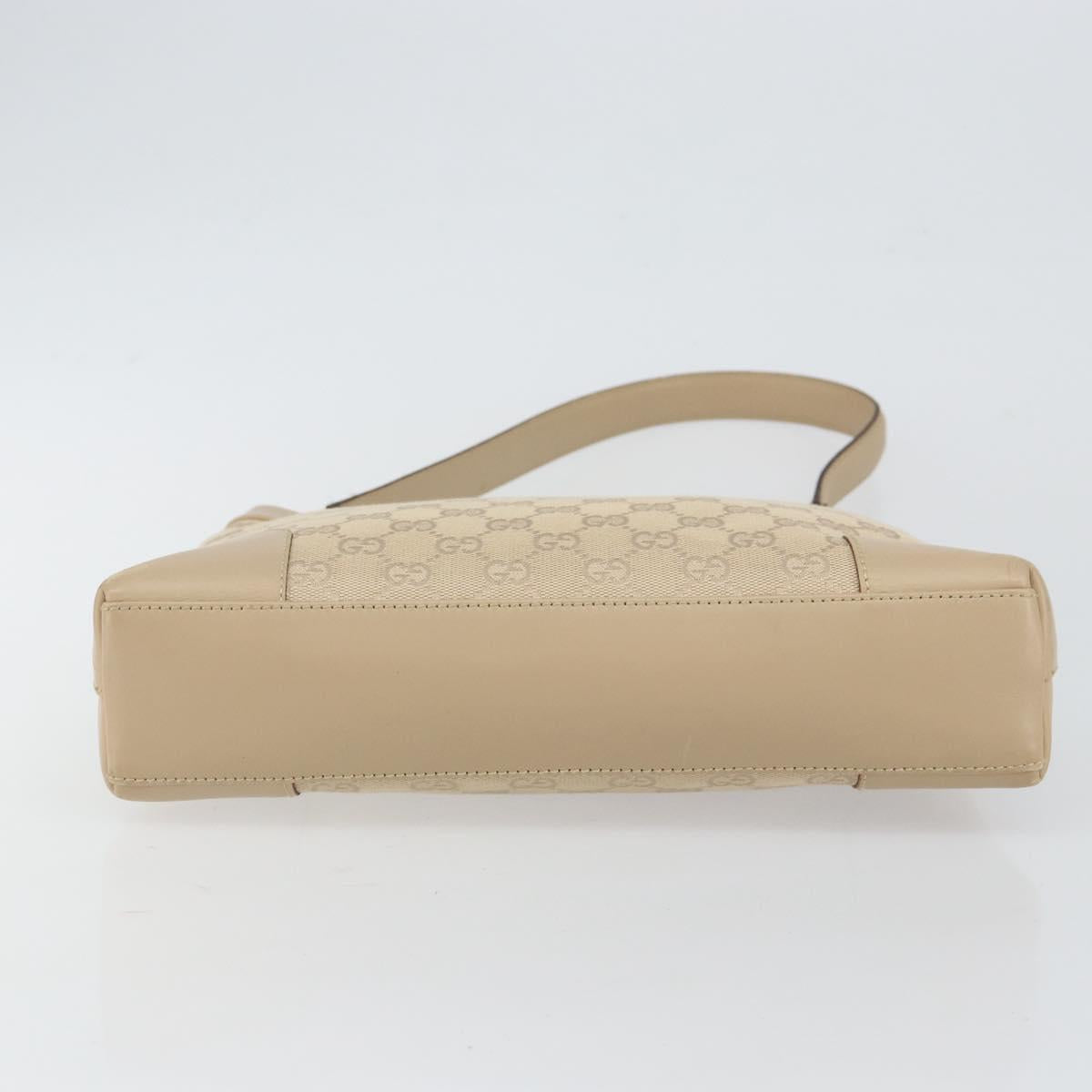 GUCCI GG Canvas Shoulder Bag Beige Gold 33900 Auth gh831