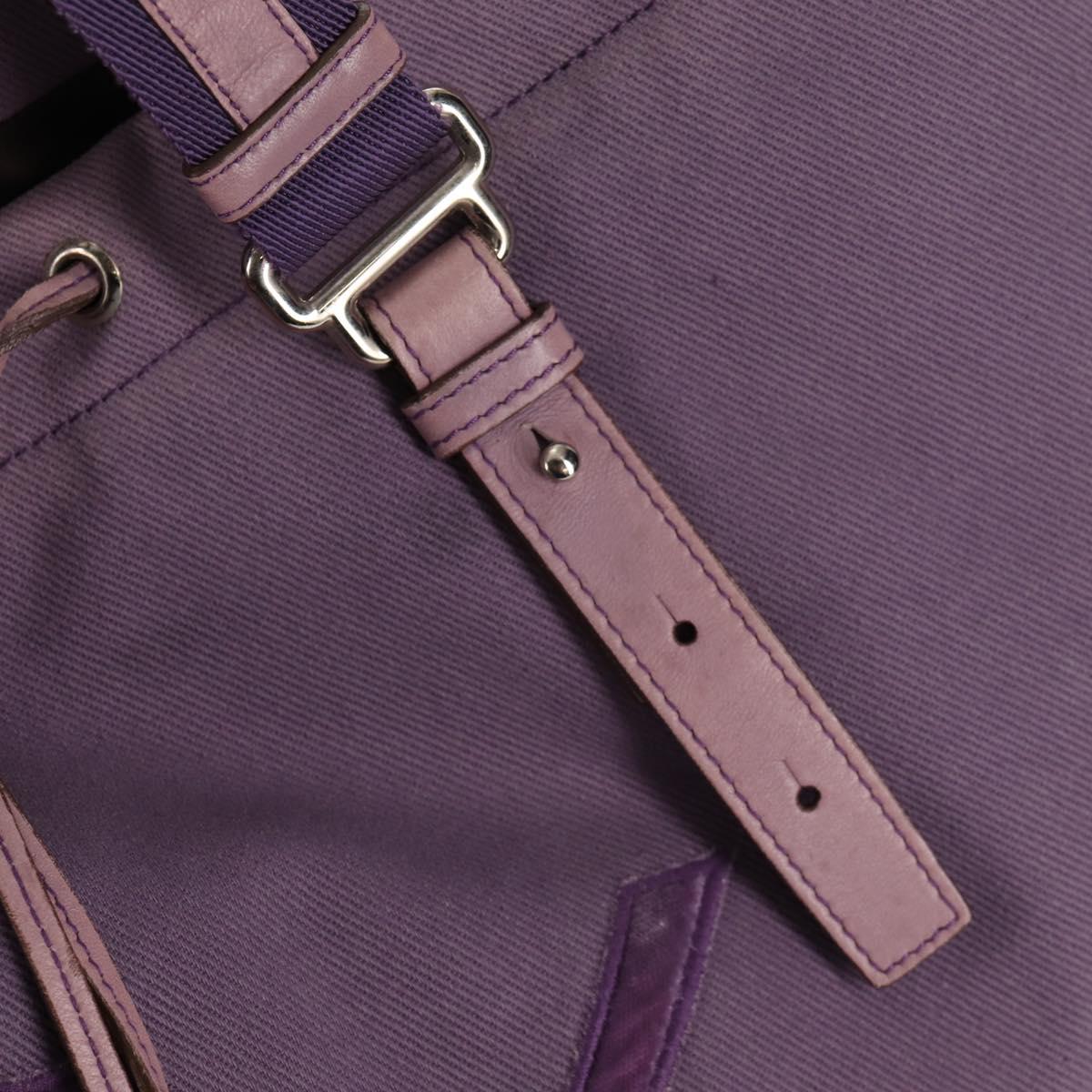 SAINT LAURENT Kahala Tote Bag Canvas Purple Silver 121627 Auth gh833