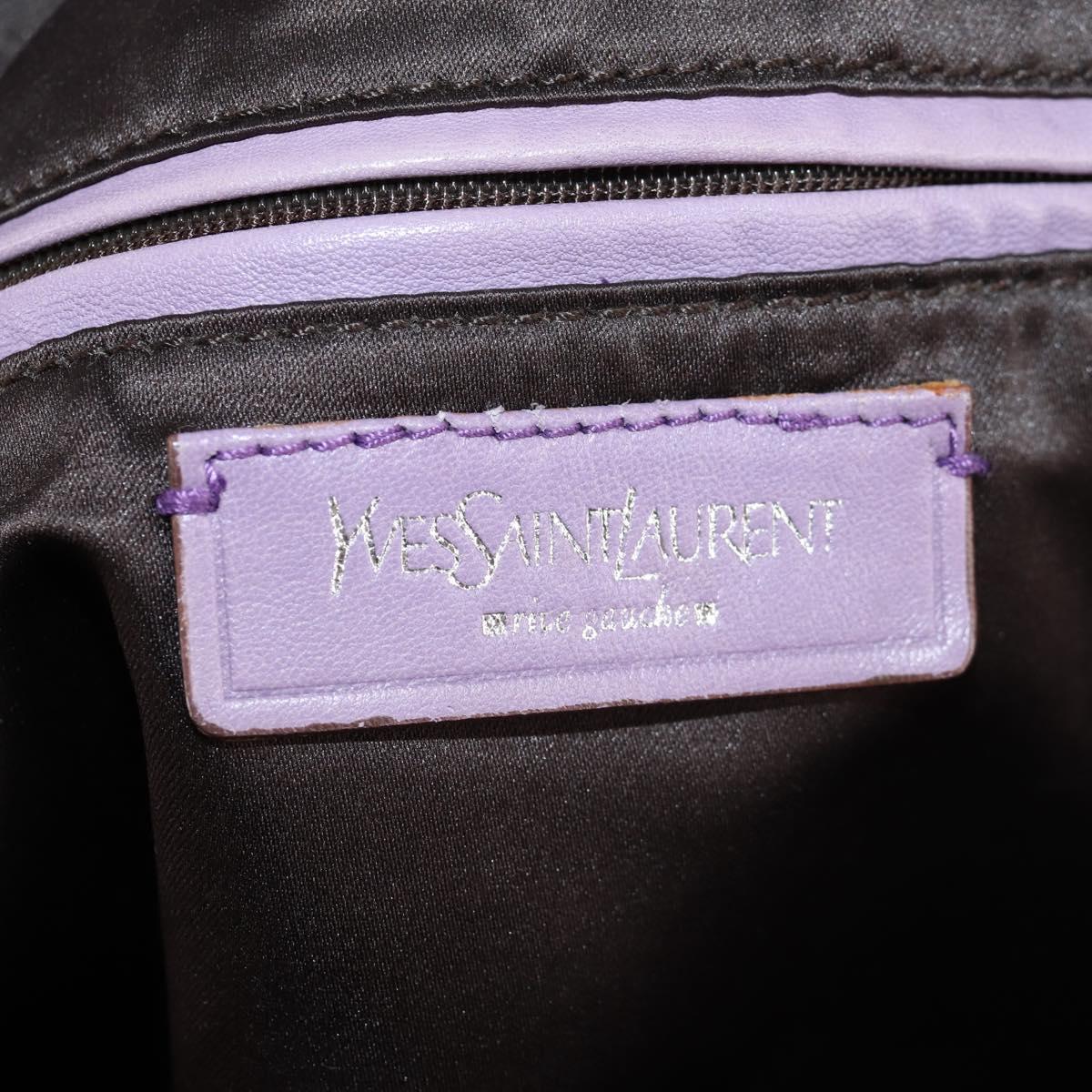 SAINT LAURENT Kahala Tote Bag Canvas Purple Silver 121627 Auth gh833