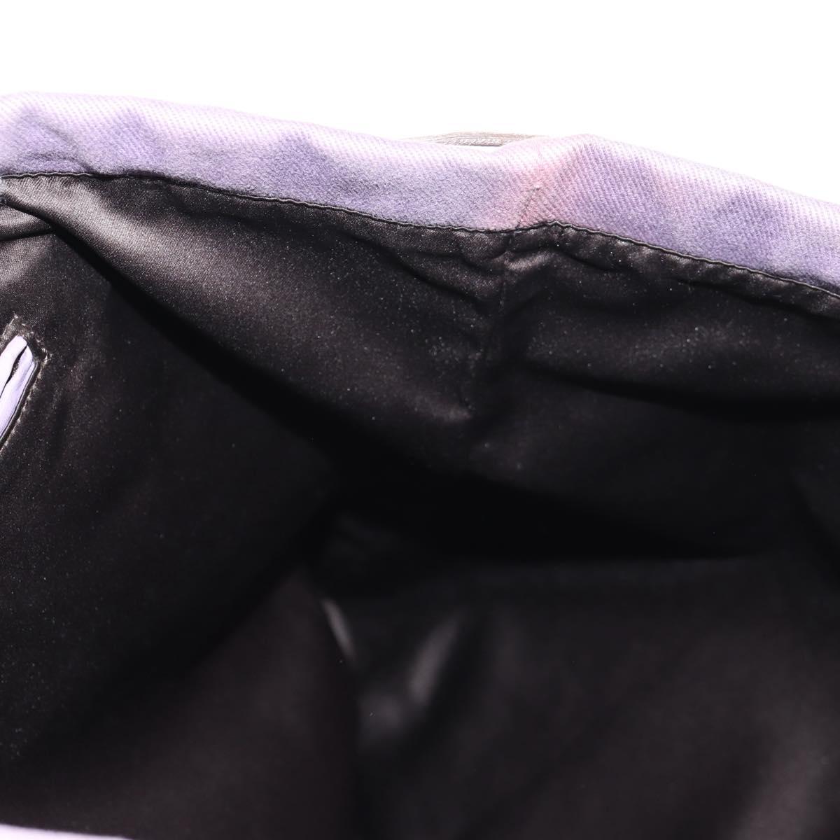 SAINT LAURENT Kahala Tote Bag Canvas Purple Silver 121627 Auth gh833