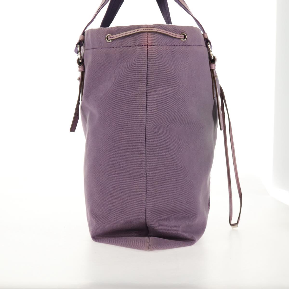 SAINT LAURENT Kahala Tote Bag Canvas Purple Silver 121627 Auth gh833