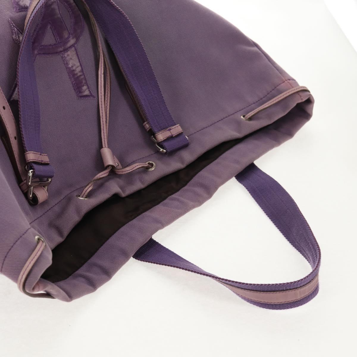 SAINT LAURENT Kahala Tote Bag Canvas Purple Silver 121627 Auth gh833