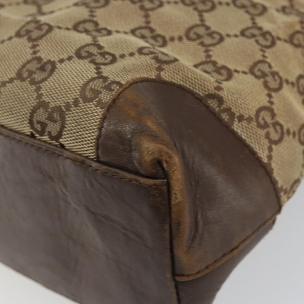 GUCCI GG Canvas Tote Bag Beige Gold 002 1119 Auth gh836