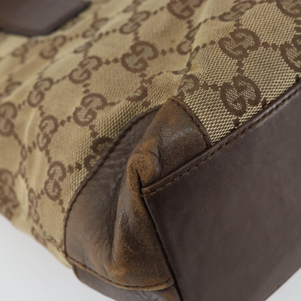 GUCCI GG Canvas Tote Bag Beige Gold 002 1119 Auth gh836
