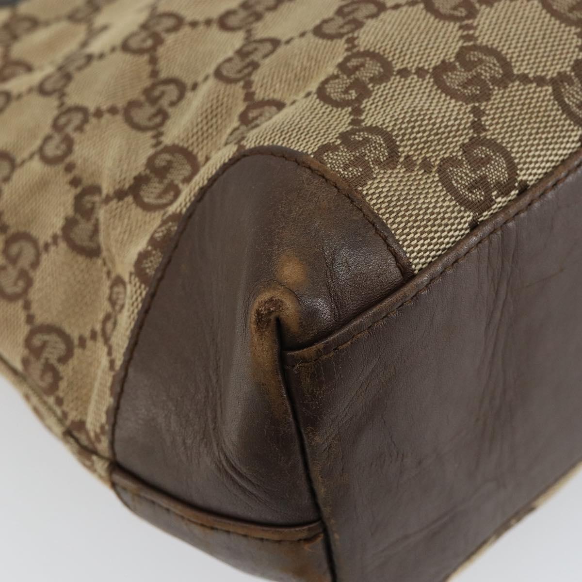 GUCCI GG Canvas Tote Bag Beige Gold 002 1119 Auth gh836