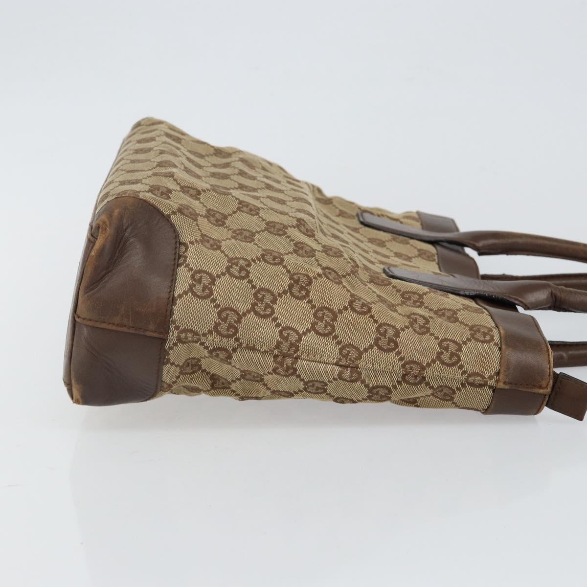 GUCCI GG Canvas Tote Bag Beige Gold 002 1119 Auth gh836