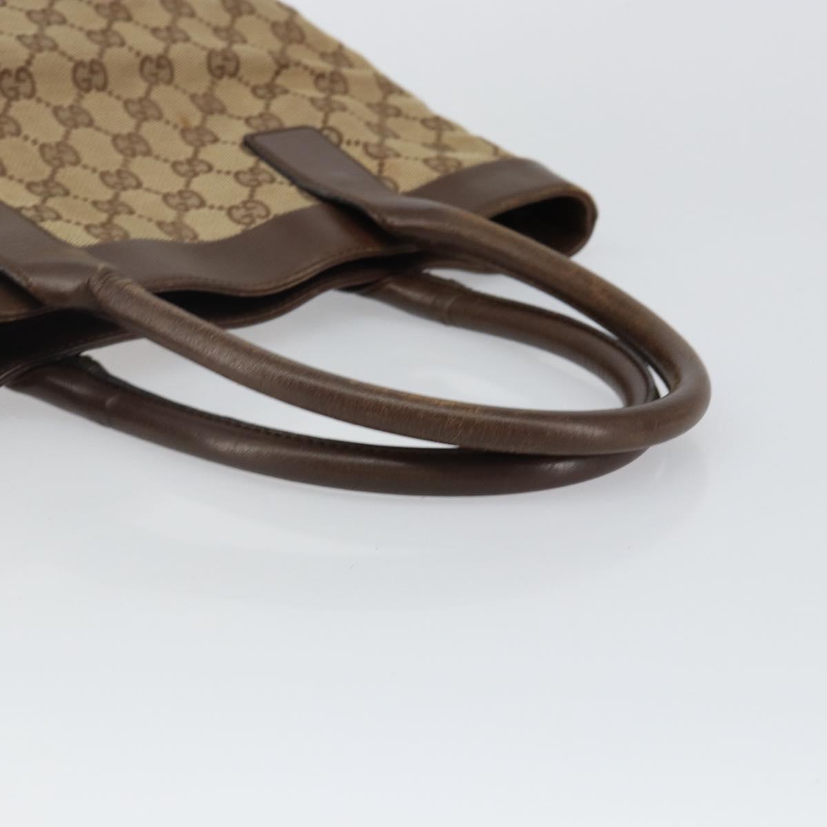 GUCCI GG Canvas Tote Bag Beige Gold 002 1119 Auth gh836