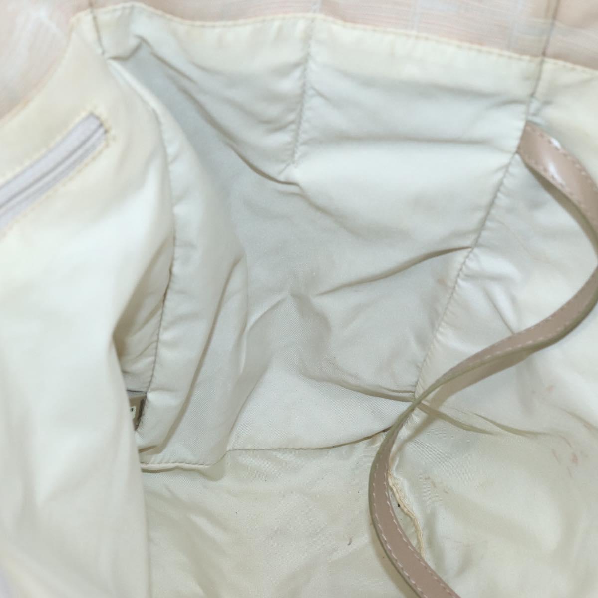 CHANEL New Travel Line Tote Bag Nylon Beige Gold CC Auth gh841