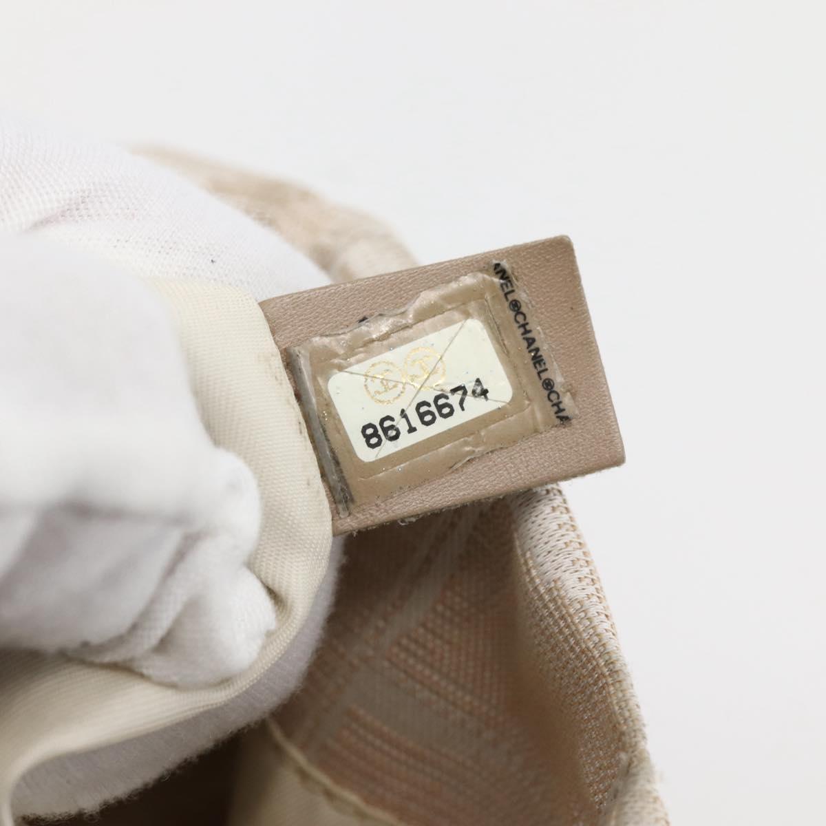 CHANEL New Travel Line Tote Bag Nylon Beige Gold CC Auth gh841