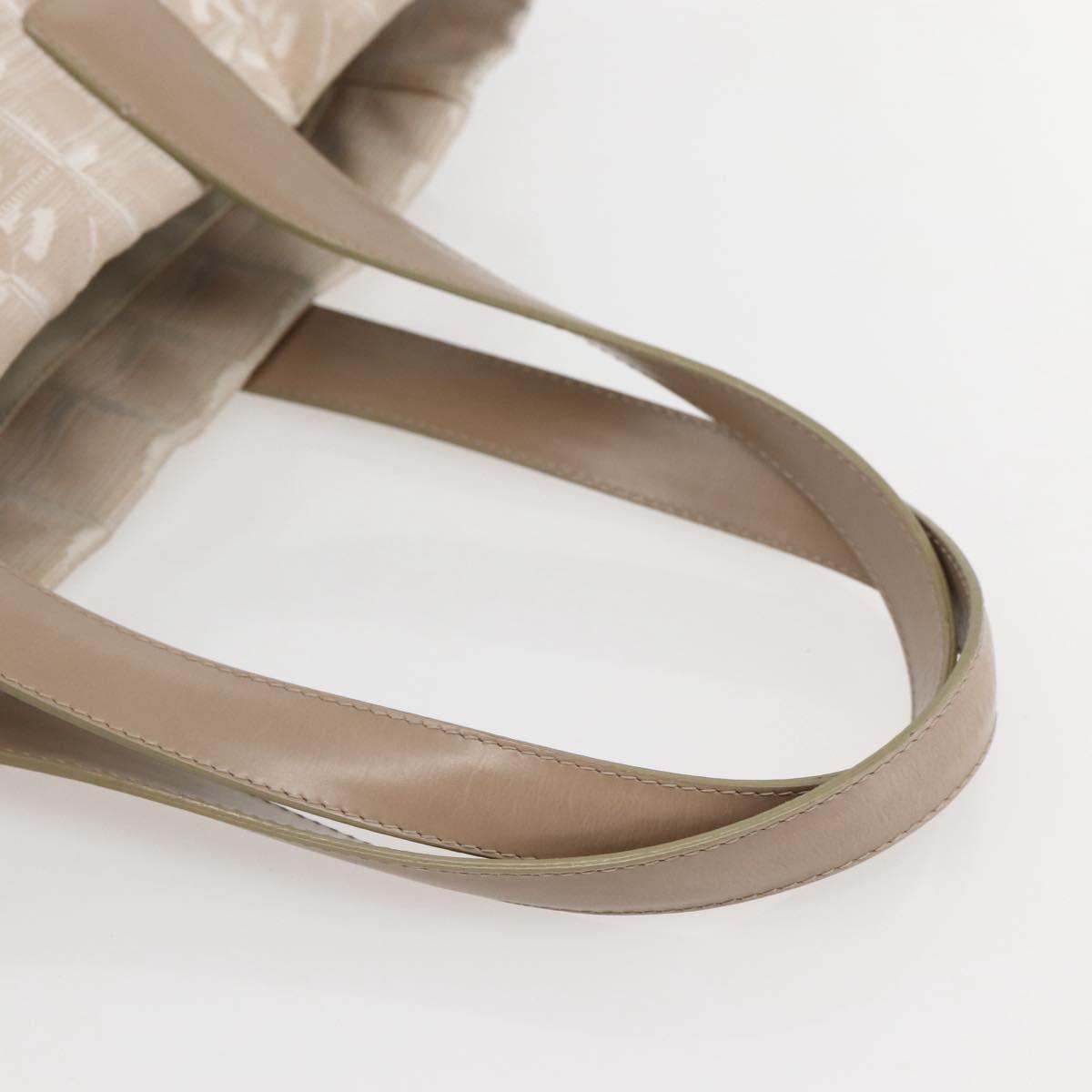 CHANEL New Travel Line Tote Bag Nylon Beige Gold CC Auth gh841