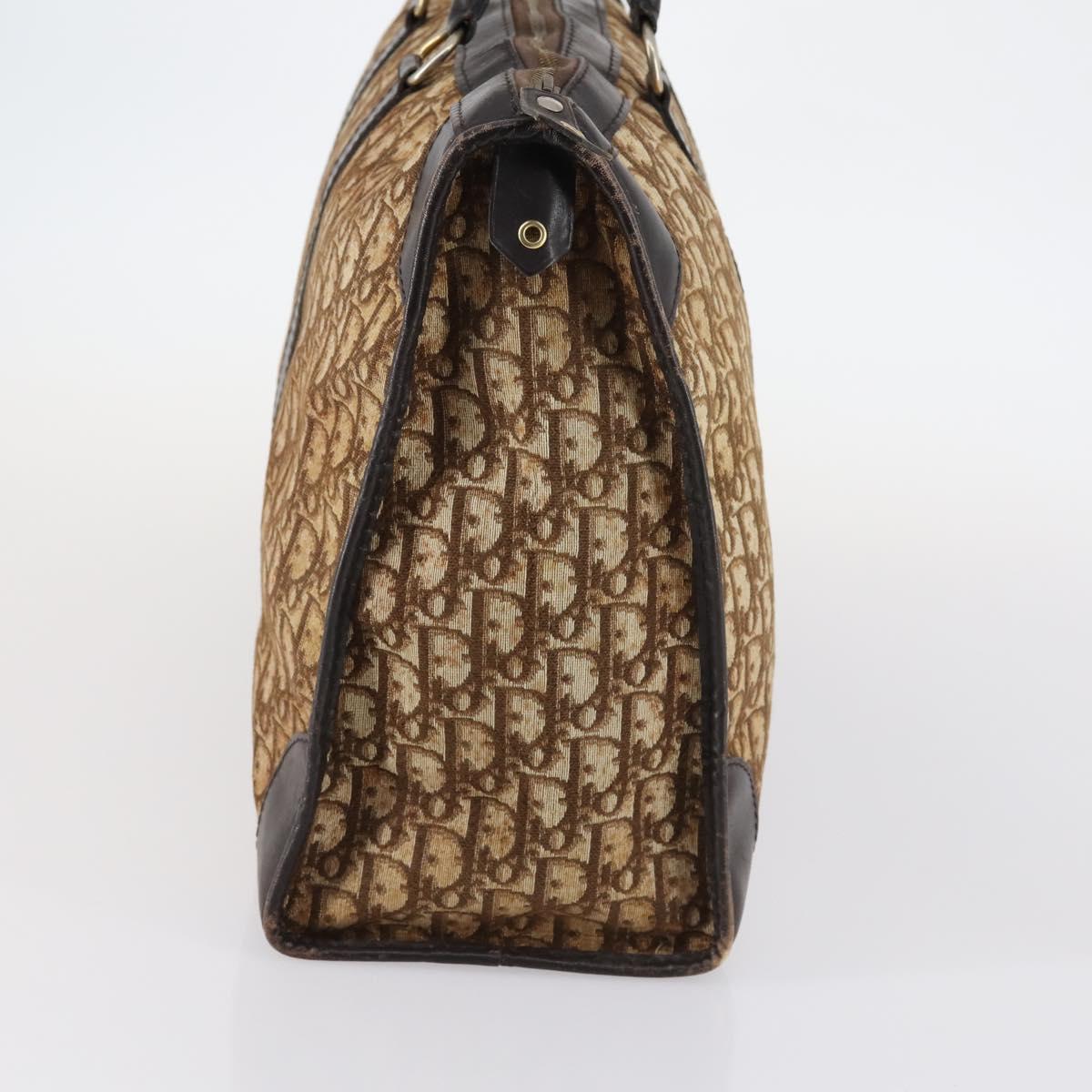Christian Dior Trotter Canvas Boston Bag Brown Auth gh842