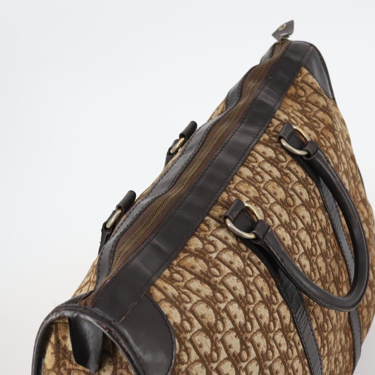 Christian Dior Trotter Canvas Boston Bag Brown Auth gh842