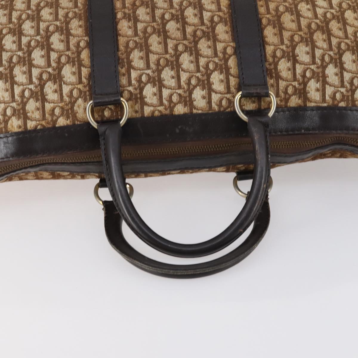 Christian Dior Trotter Canvas Boston Bag Brown Auth gh842
