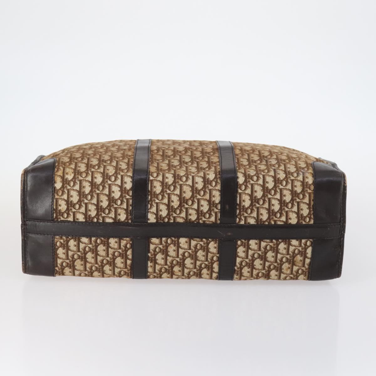 Christian Dior Trotter Canvas Boston Bag Brown Auth gh842