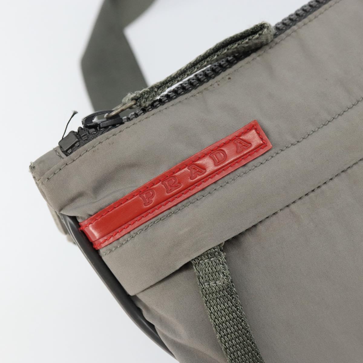 PRADA Sports Shoulder Bag Nylon Gray CC Auth gh866