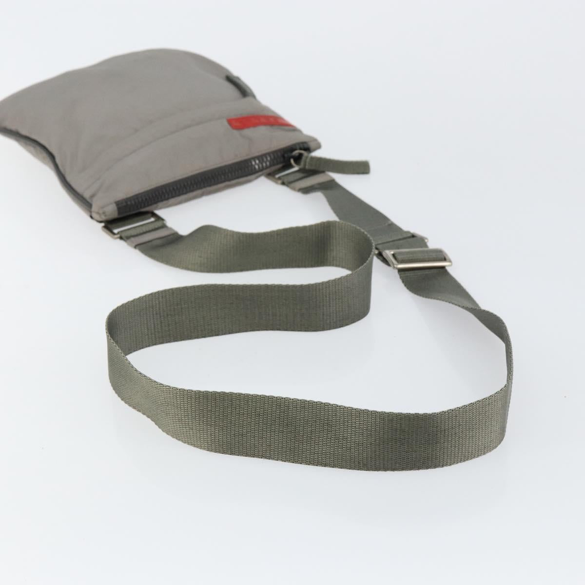 PRADA Sports Shoulder Bag Nylon Gray CC Auth gh866