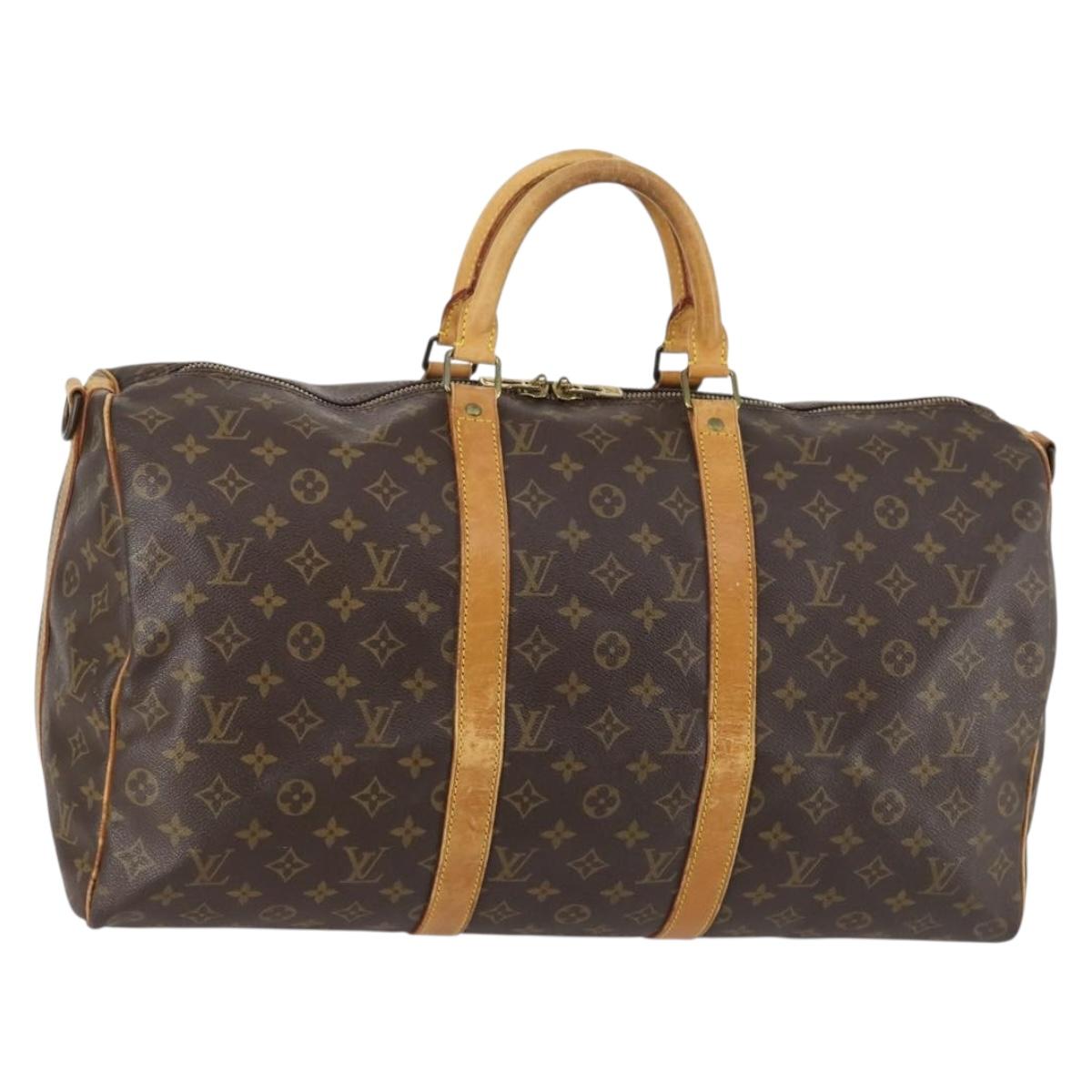 LOUIS VUITTON Monogram Keepall Bandouliere 50 Boston Bag M41416 LV Auth gh873