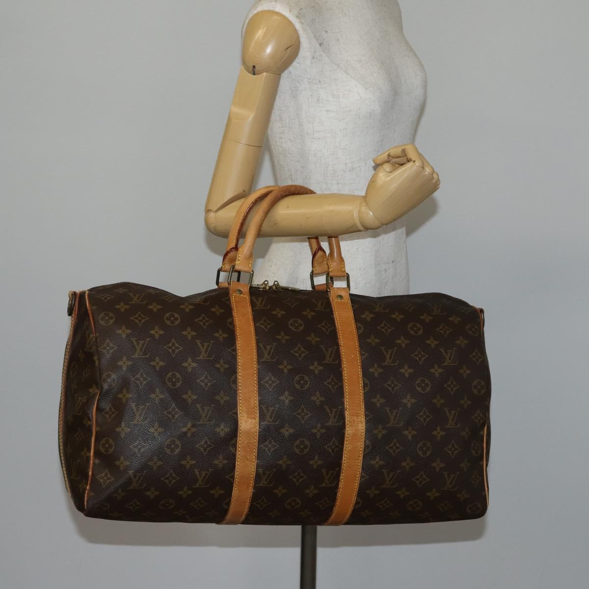 LOUIS VUITTON Monogram Keepall Bandouliere 50 Boston Bag M41416 LV Auth gh873