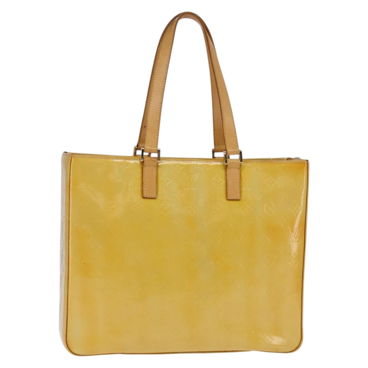 LOUIS VUITTON Monogram Vernis Columbus Tote Bag Gris M91028 LV Auth gh879