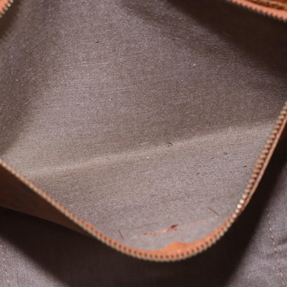 MCM Logogram Vicetos Tote Bag PVC Leather Brown Gold Auth gh881