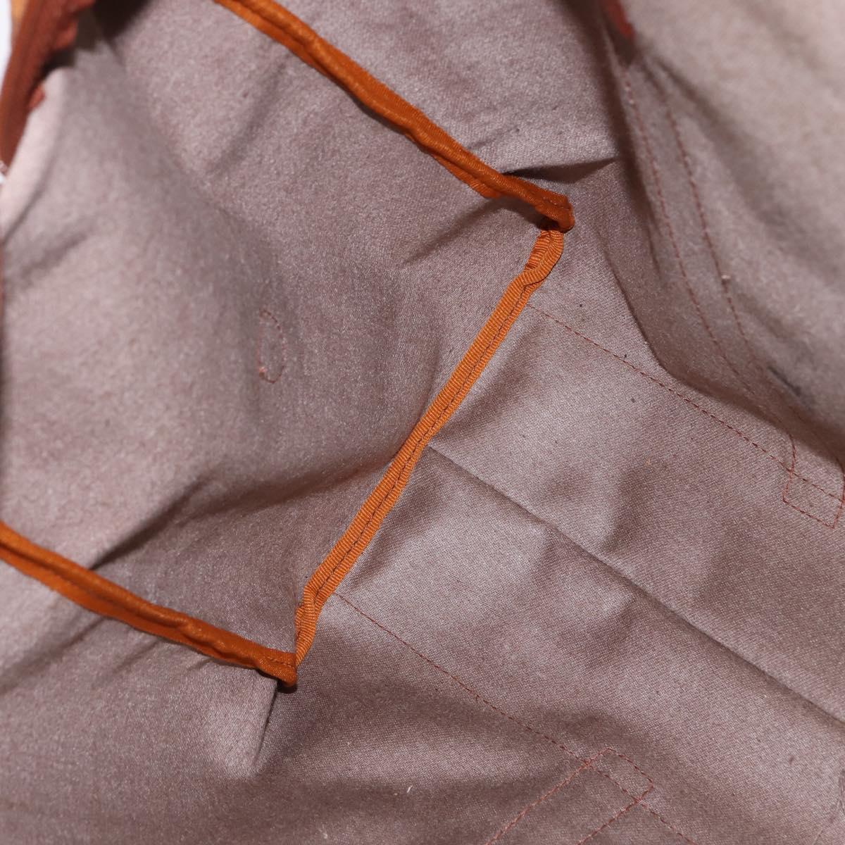 MCM Logogram Vicetos Boston Bag PVC Leather Brown Gold Auth gh882