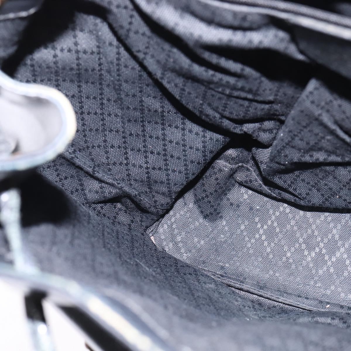 GUCCI Bamboo Backpack Leather Navy Gold 003 2058 0016 Auth gh884