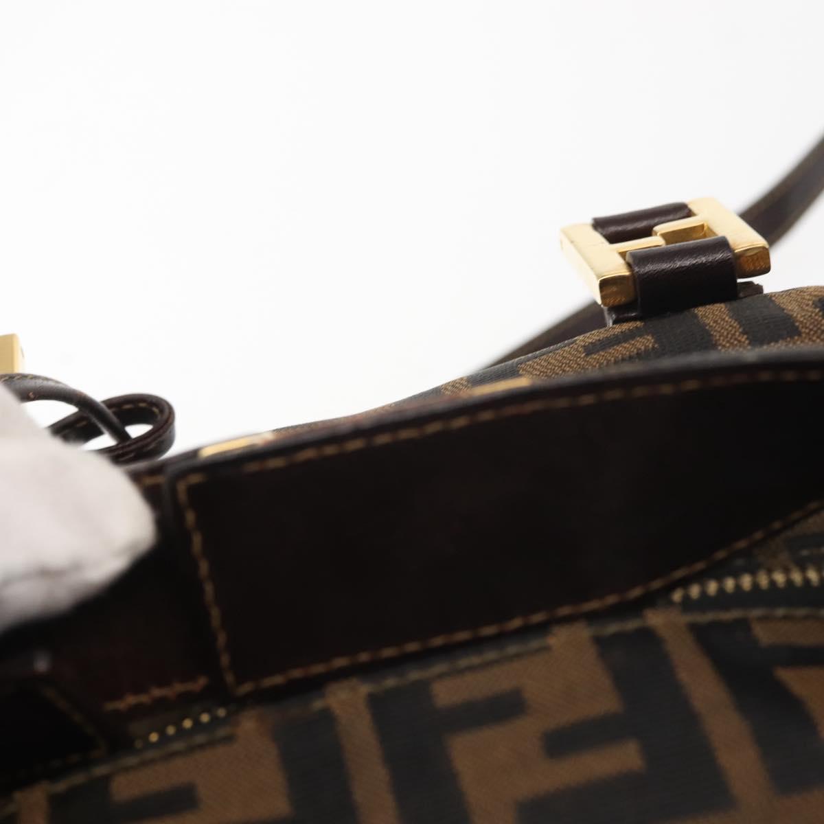FENDI Zucca Canvas Hand Bag 2way Black Brown Auth gh886