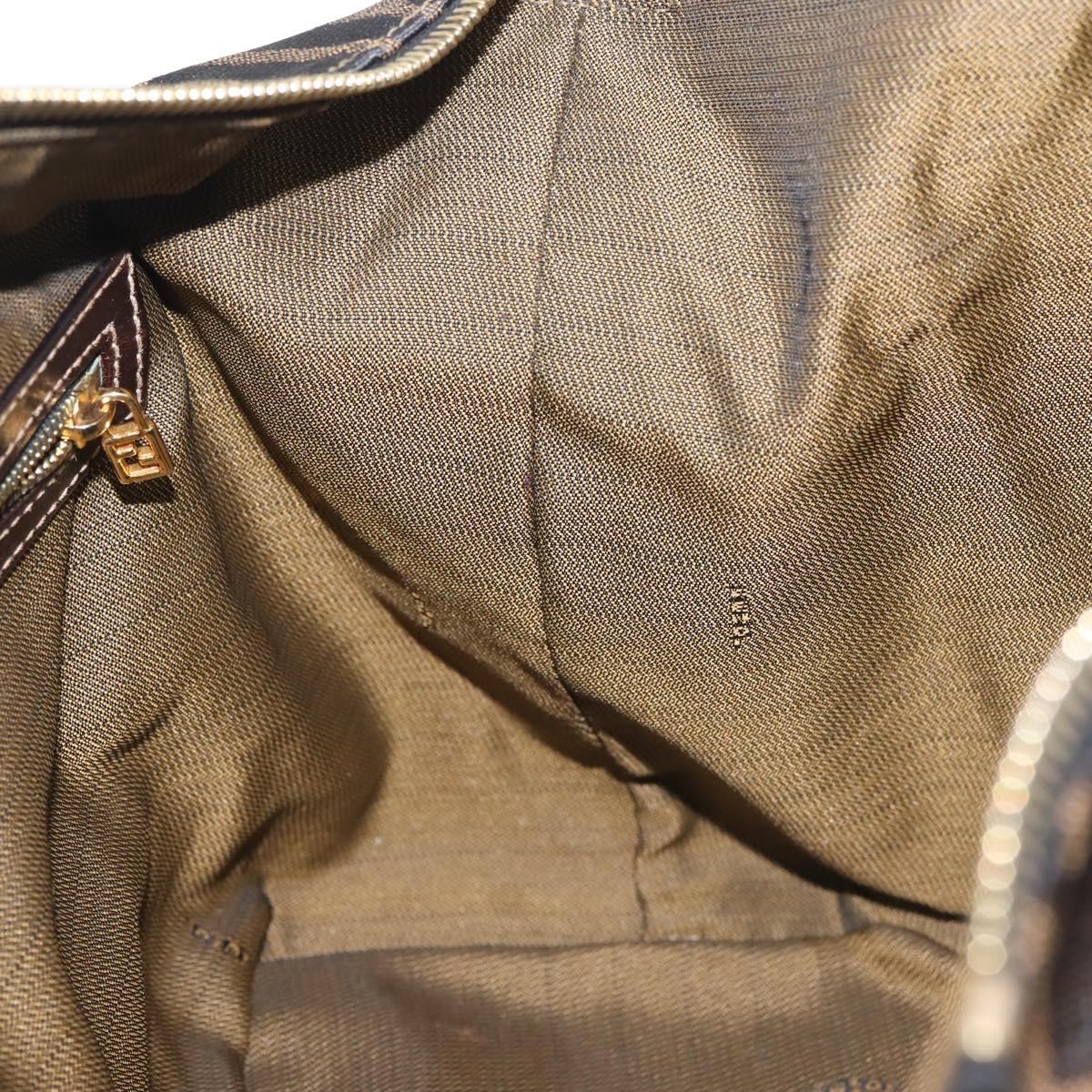 FENDI Zucca Canvas Hand Bag 2way Black Brown Auth gh886