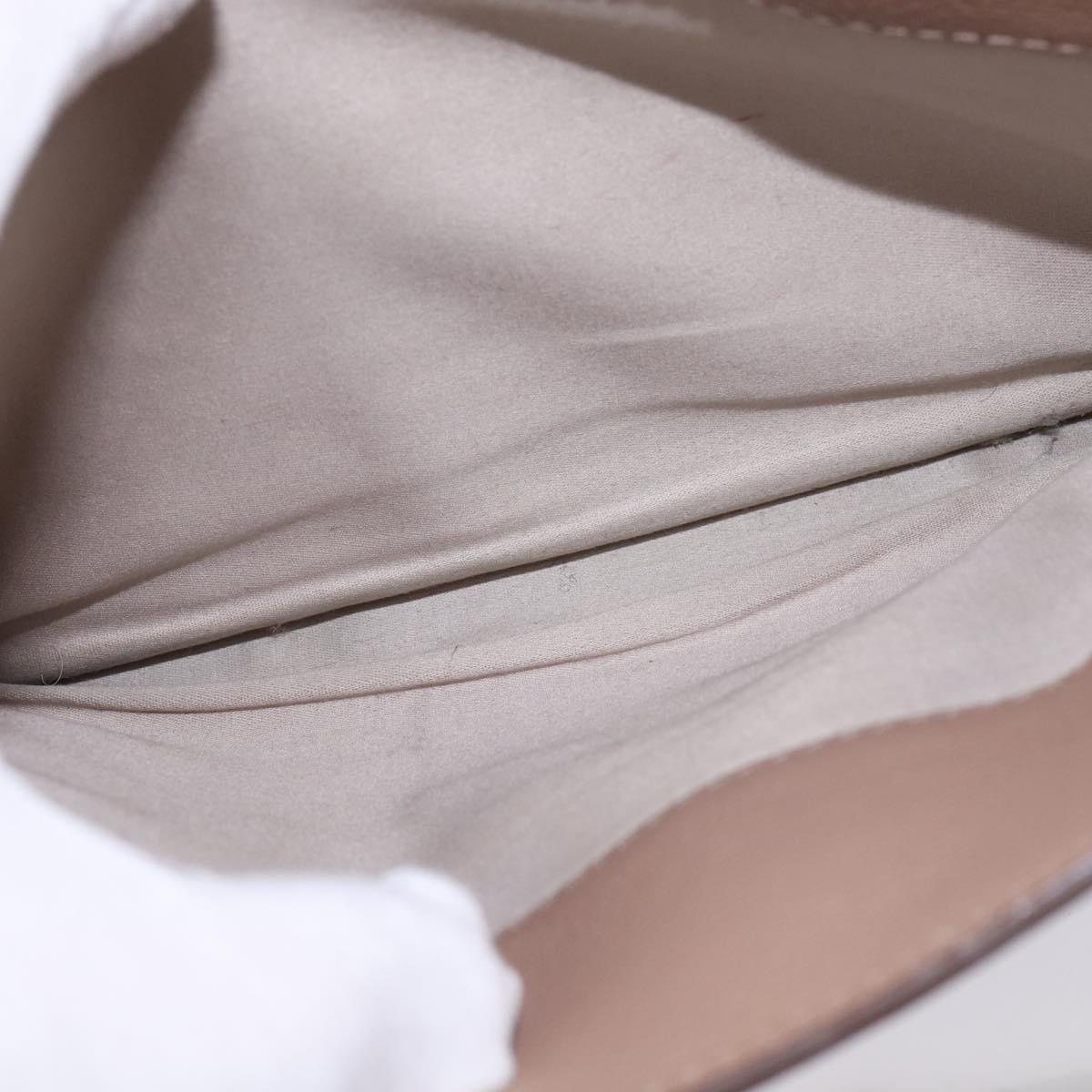 Miu Miu Hand Bag Leather 2way Beige Gold Auth gh888