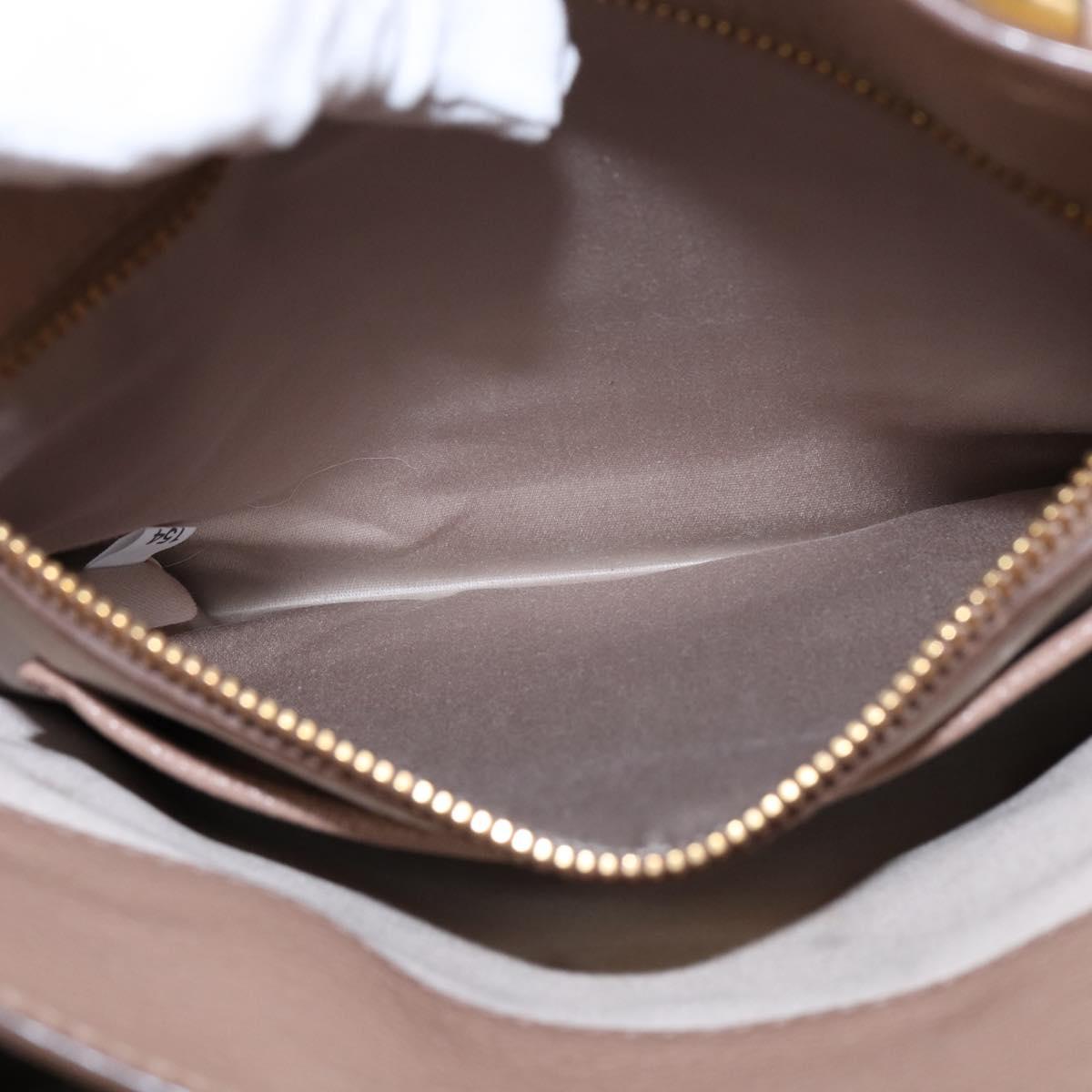 Miu Miu Hand Bag Leather 2way Beige Gold Auth gh888