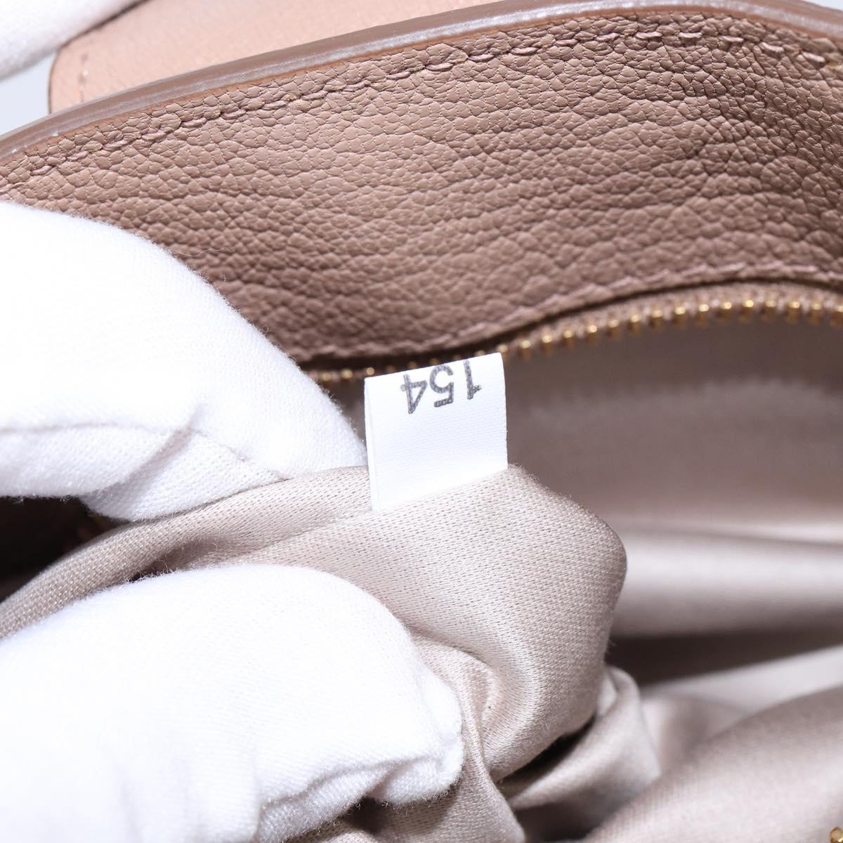 Miu Miu Hand Bag Leather 2way Beige Gold Auth gh888