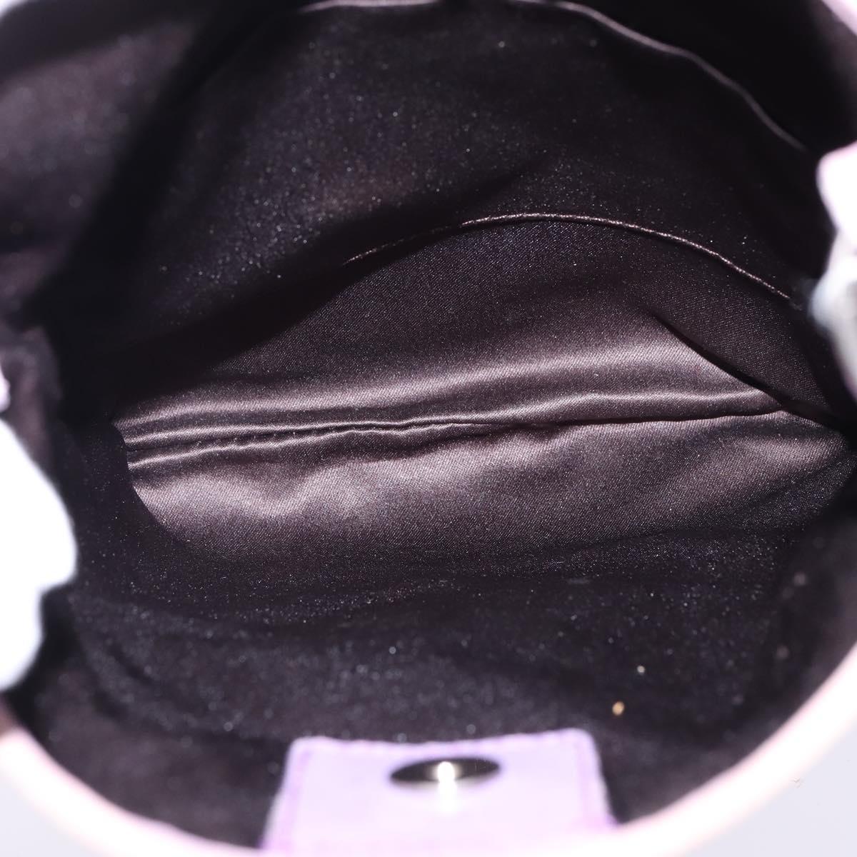 SAINT LAURENT Kahala Shoulder Bag Canvas Purple Silver Auth gh889