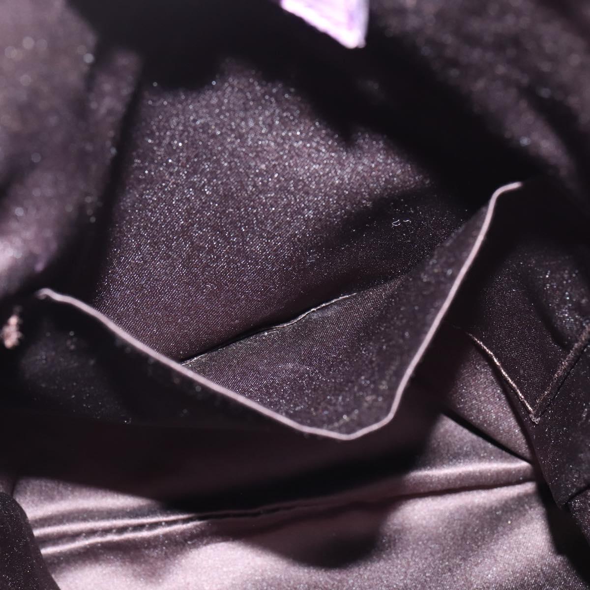 SAINT LAURENT Kahala Shoulder Bag Canvas Purple Silver Auth gh889