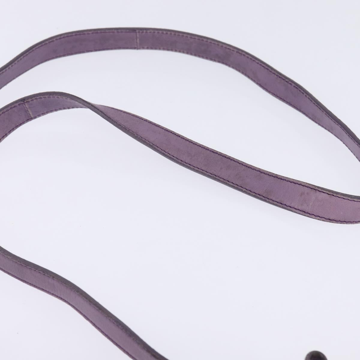 SAINT LAURENT Kahala Shoulder Bag Canvas Purple Silver Auth gh889