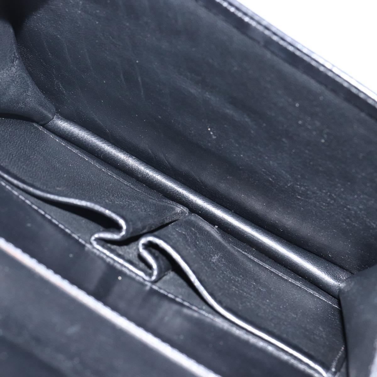 CELINE Hand Bag Leather Black Gold Auth gh890