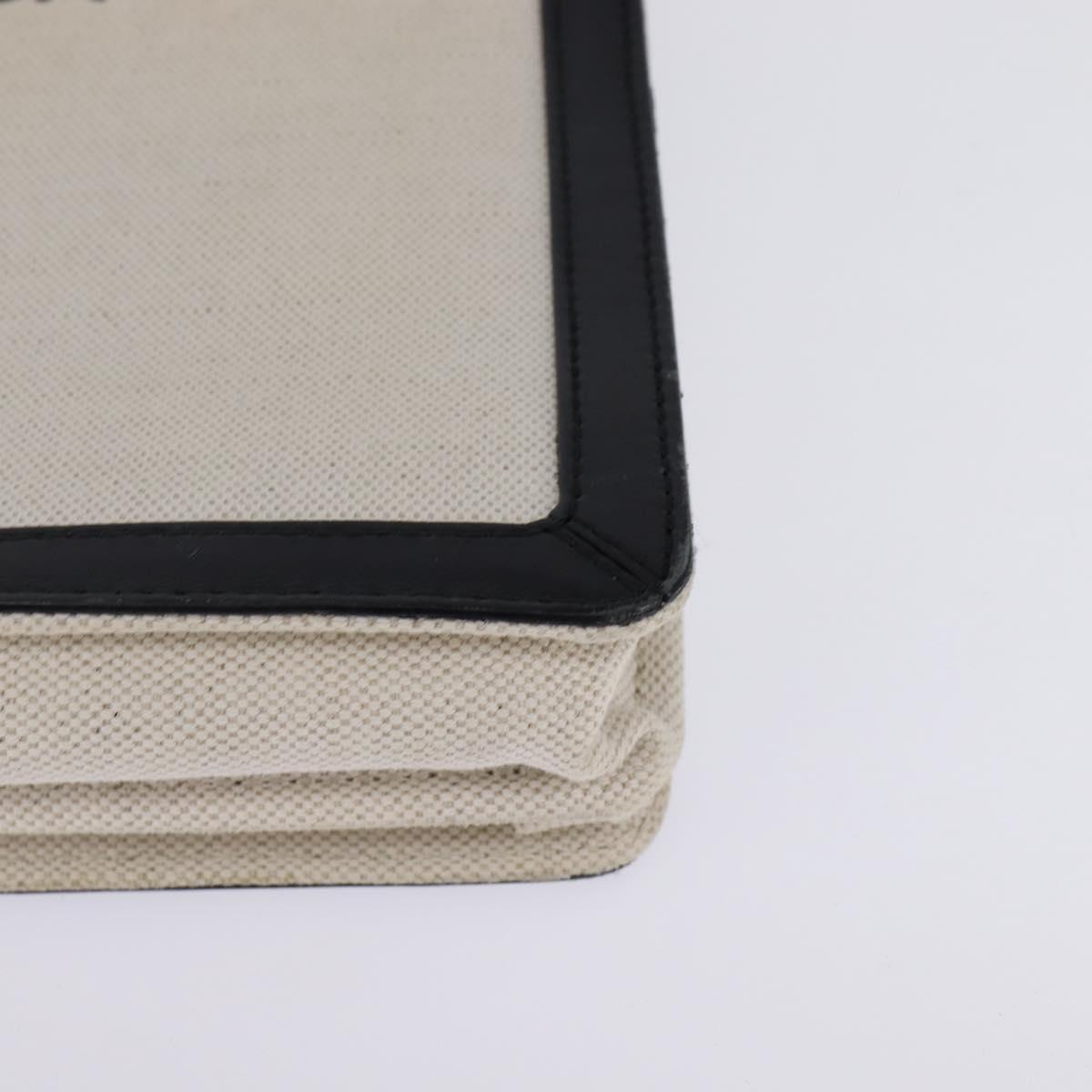 BALENCIAGA Shoulder Bag Canvas Leather White Silver 339937 Auth gh893