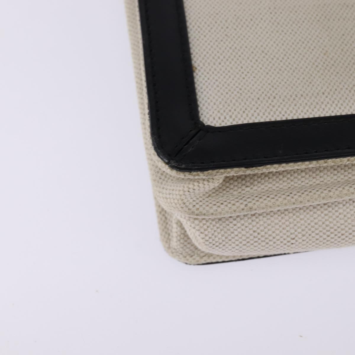 BALENCIAGA Shoulder Bag Canvas Leather White Silver 339937 Auth gh893