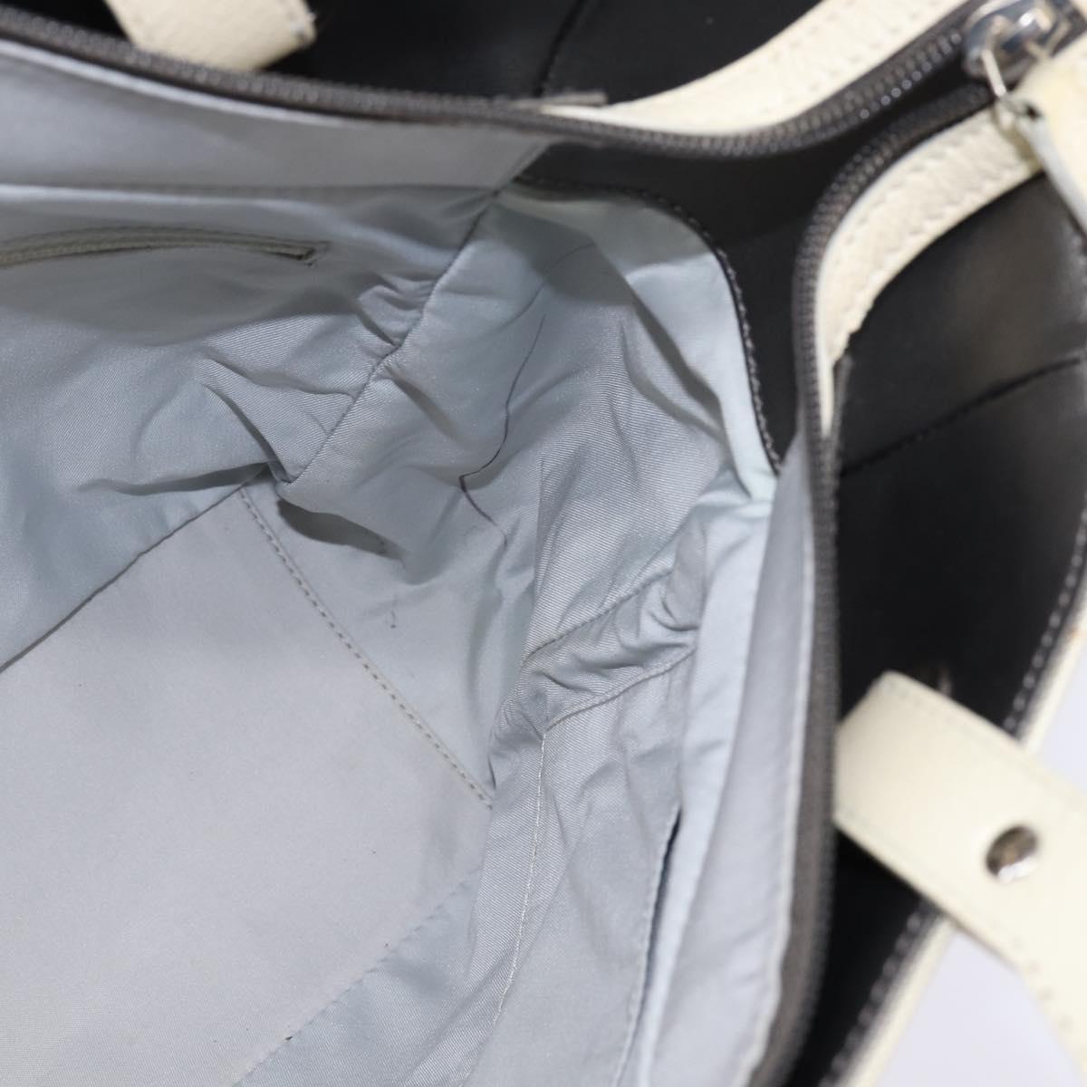 CHANEL Paris Biarritz Tote Tote Bag Coated Canvas Silver CC Auth gh895