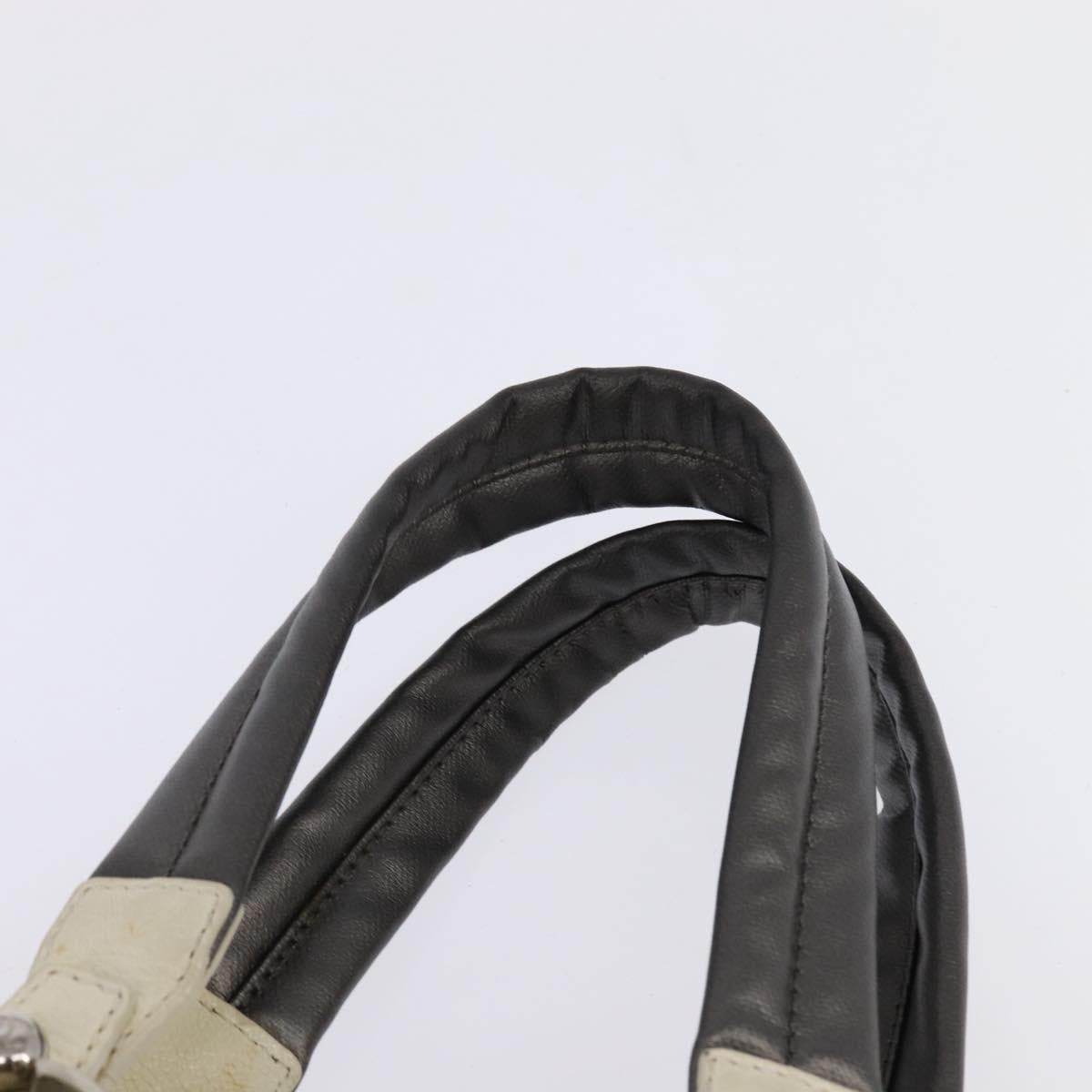 CHANEL Paris Biarritz Tote Tote Bag Coated Canvas Silver CC Auth gh895