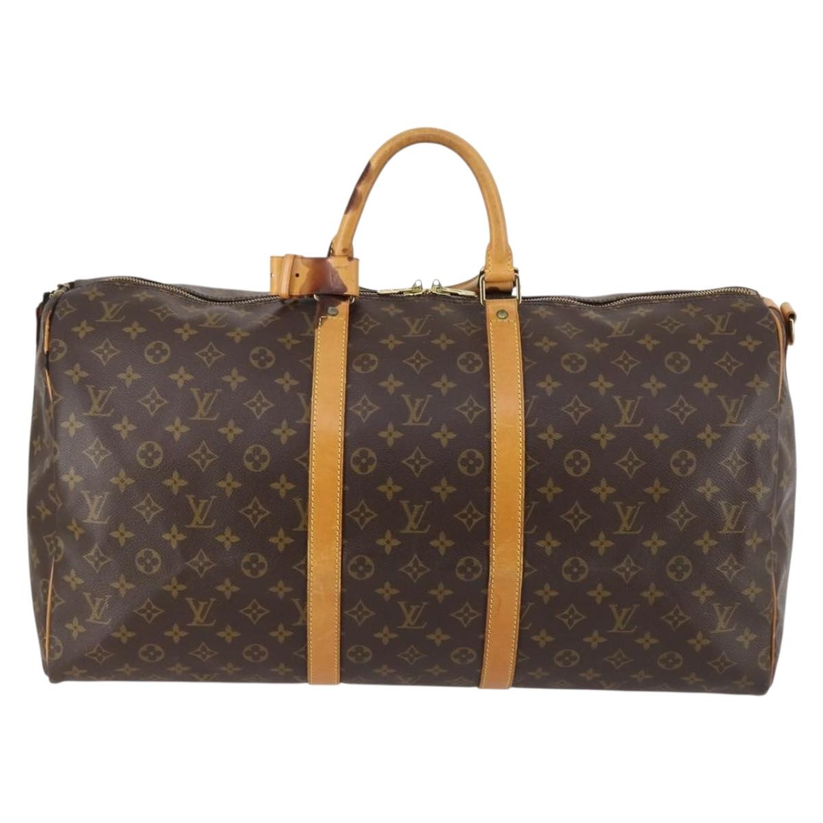 LOUIS VUITTON Monogram Keepall Bandouliere 55 Boston Bag M41414 LV Auth gh898