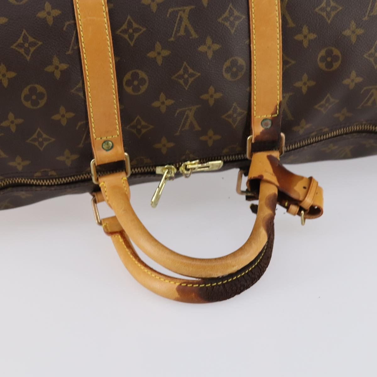 LOUIS VUITTON Monogram Keepall Bandouliere 55 Boston Bag M41414 LV Auth gh898