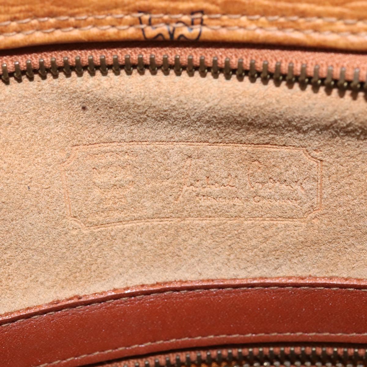 MCM Logogram Vicetos Tote Bag PVC Leather Brown Gold Auth gh903