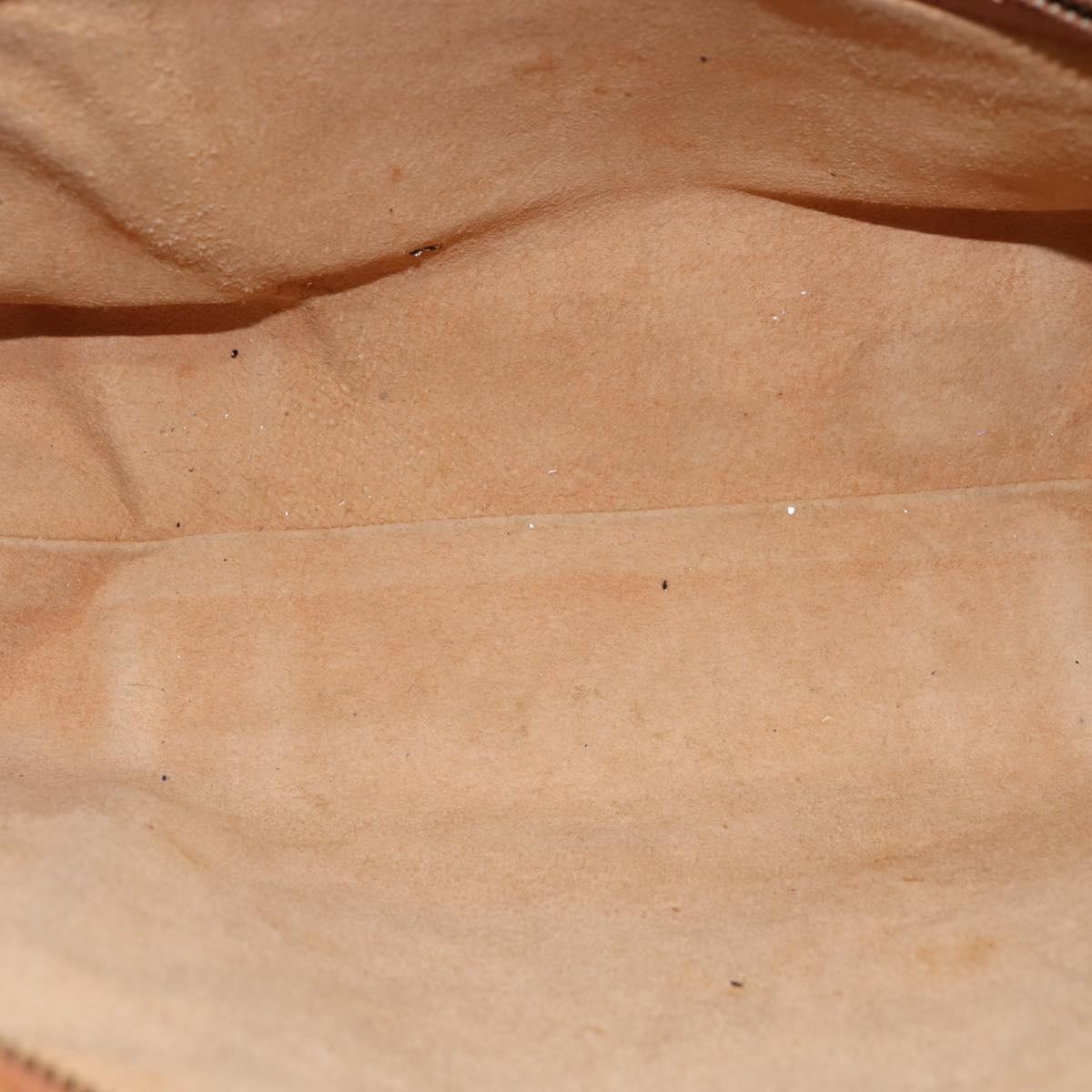 MCM Logogram Vicetos Tote Bag PVC Leather Brown Gold Auth gh903